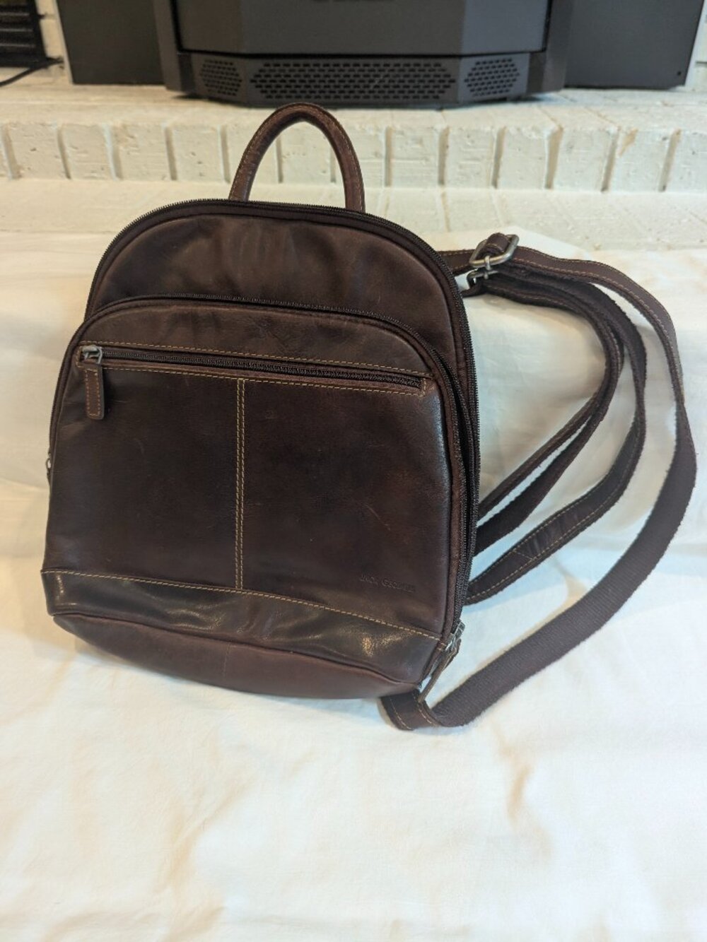 Jack Georges Voyager Series Dark Brown Leather Backpack